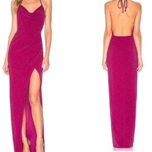 Michael Costello x REVOLVE Semira Halter Gown - Magenta - EUC - XS - Picture 2 of 8